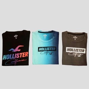 Hollister Men’s Short Sleeved Graphic T-shirts Bundle of 3 Size XS
